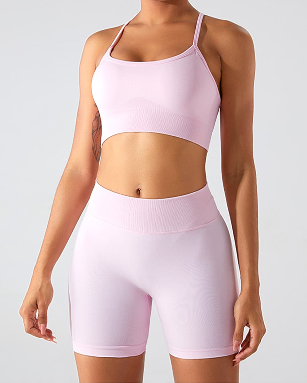 Yvyvlolo Seamless Shockproof Quick Dry Gathering Sports Bra