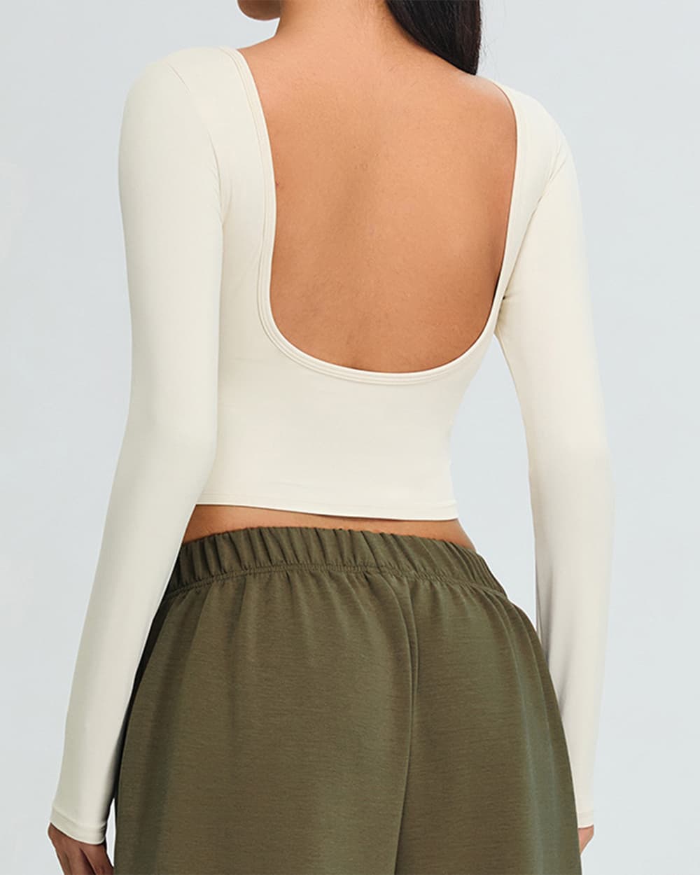 Yvyvlolo Women Quick Dry Backless Long Sleeve Yoga Athletic T-Shirt