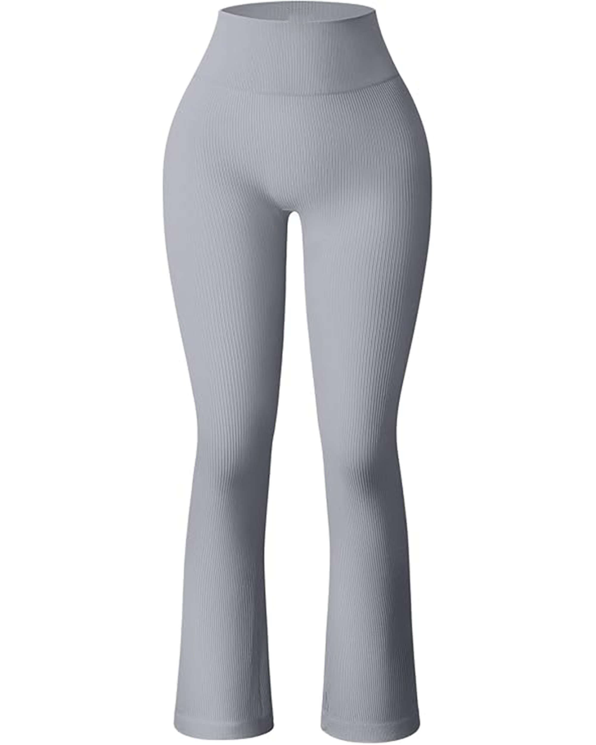 Yvyvlolo Women's Flare Pants Ribbed Seamless Workout High Waist Leggings