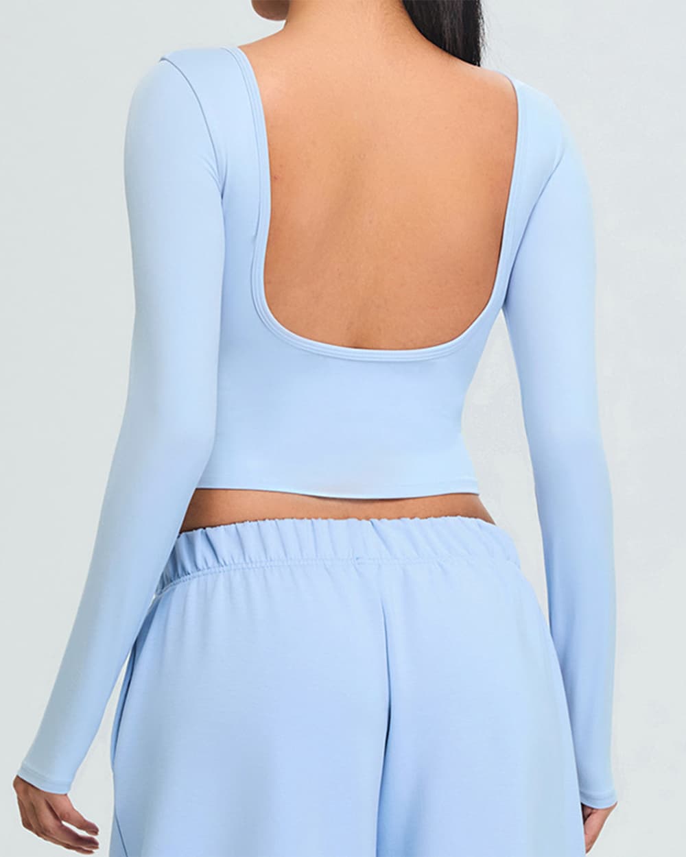 Yvyvlolo Women Quick Dry Backless Long Sleeve Yoga Athletic T-Shirt