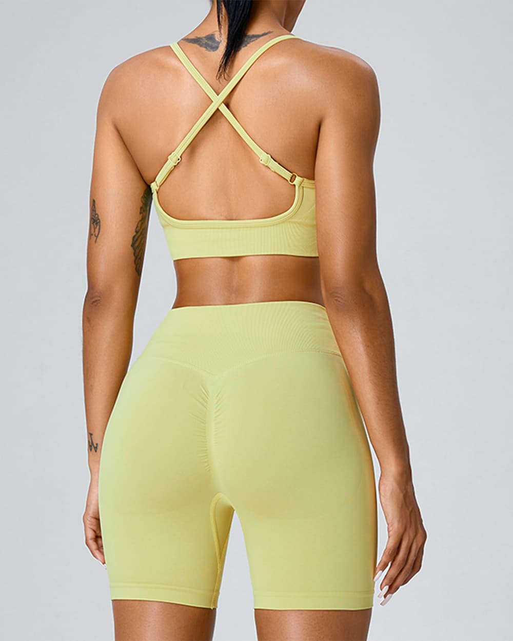 Yvyvlolo Seamless Shockproof Quick Dry Gathering Sports Bra