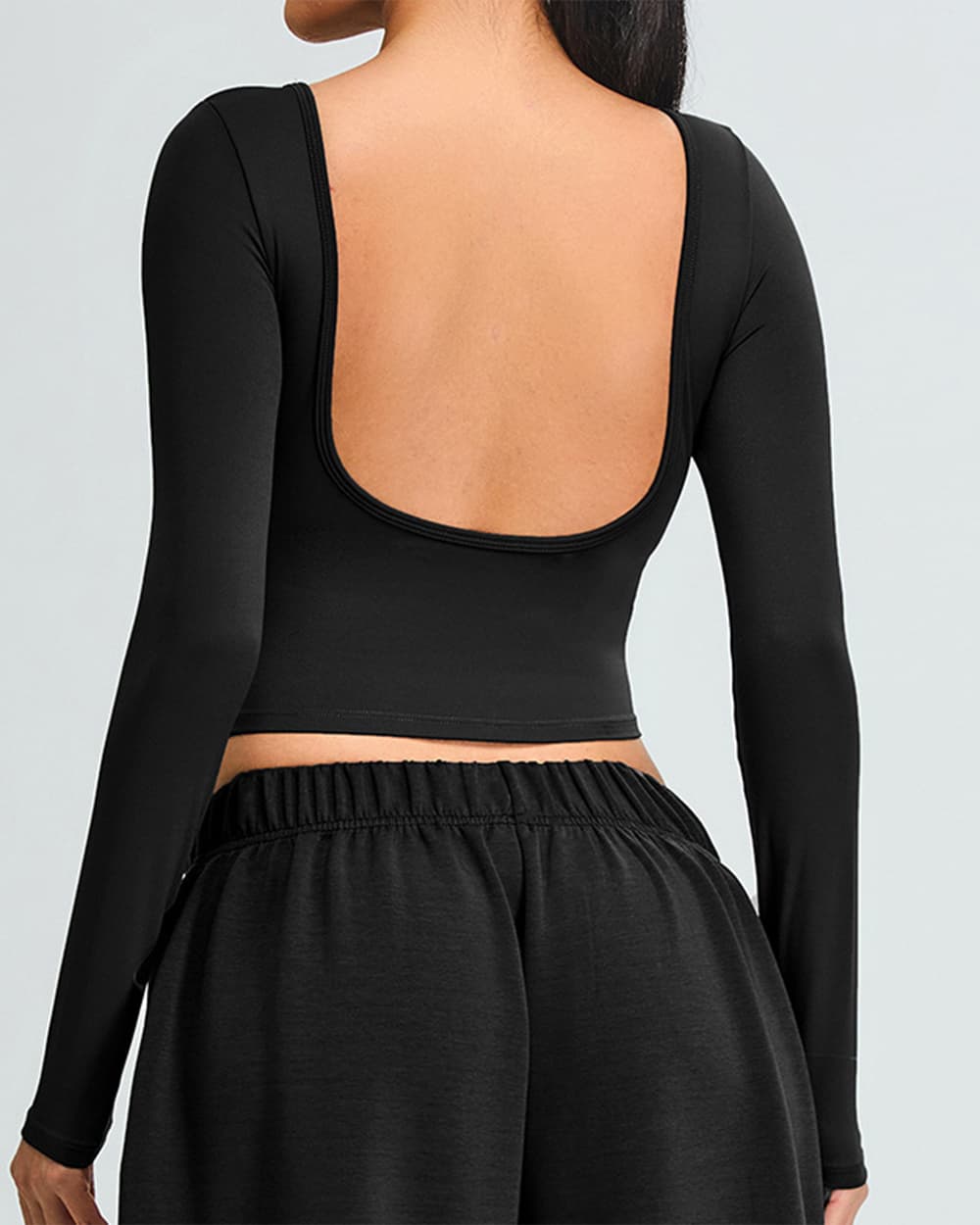 Yvyvlolo Women Quick Dry Backless Long Sleeve Yoga Athletic T-Shirt