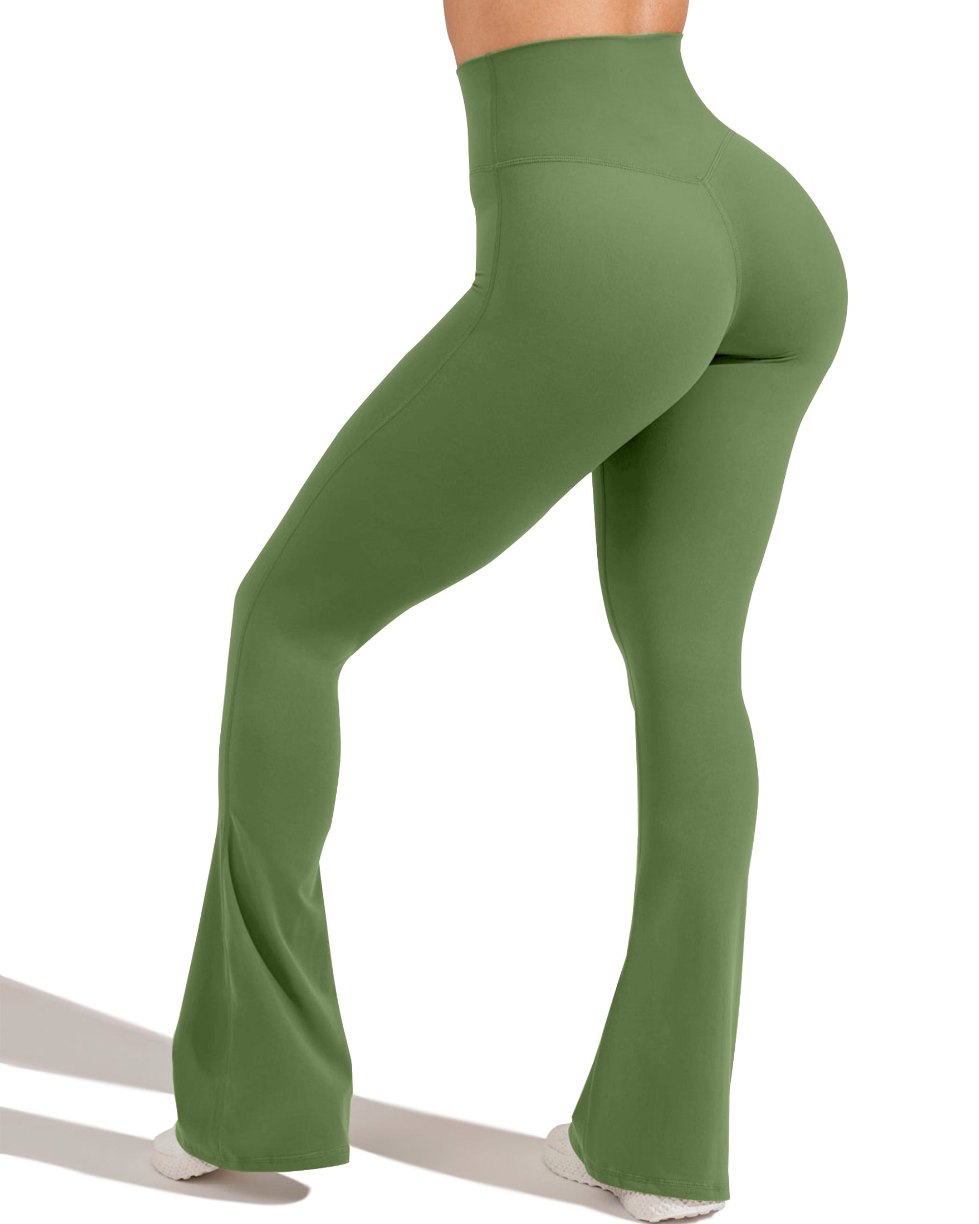 Yvyvlolo High Waisted Flare Leggings for Women Tummy Control Butt Lifting Workout Yoga Wide Leg Pants-Yvyvlolo