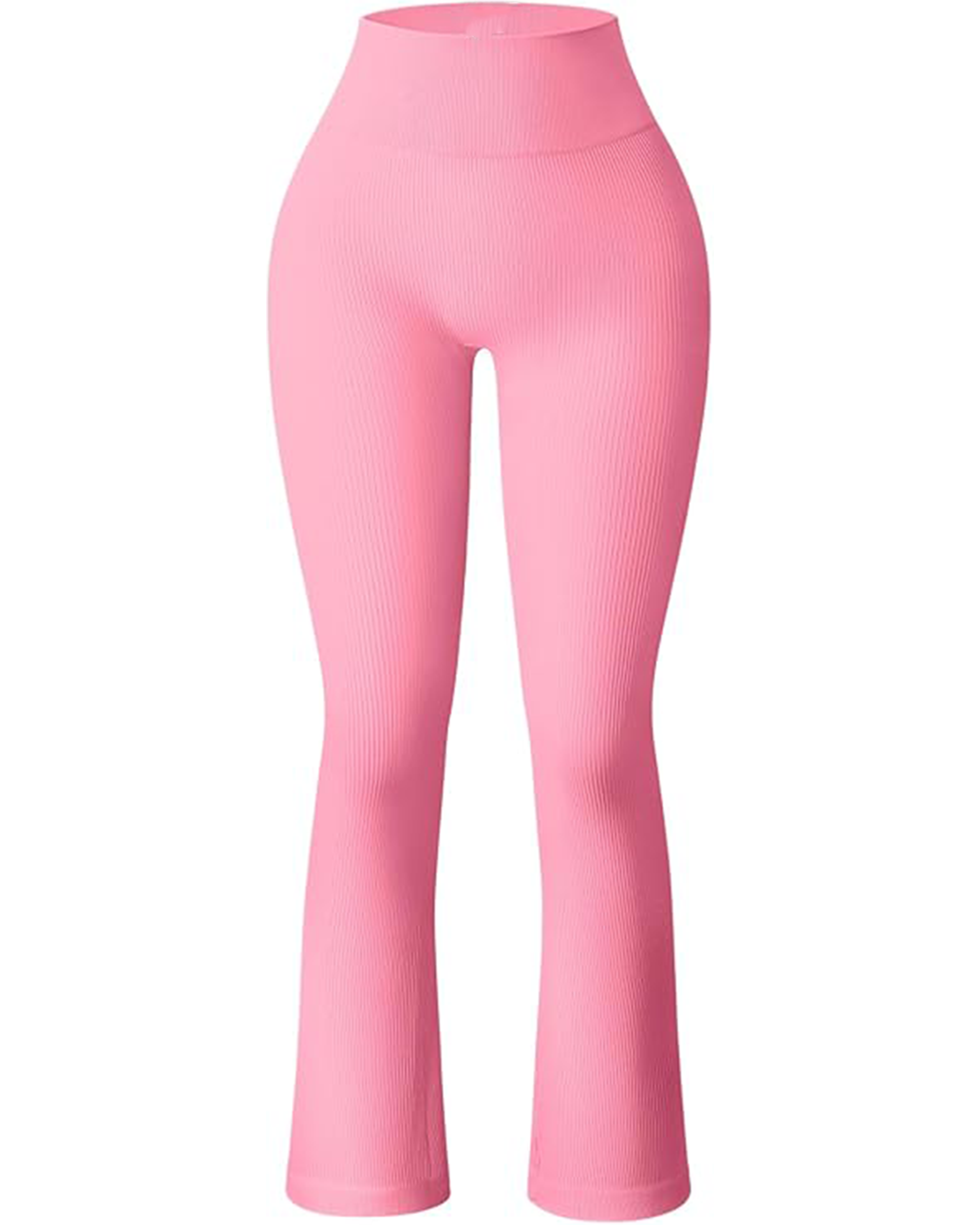 Yvyvlolo Women's Flare Pants Ribbed Seamless Workout High Waist Leggings