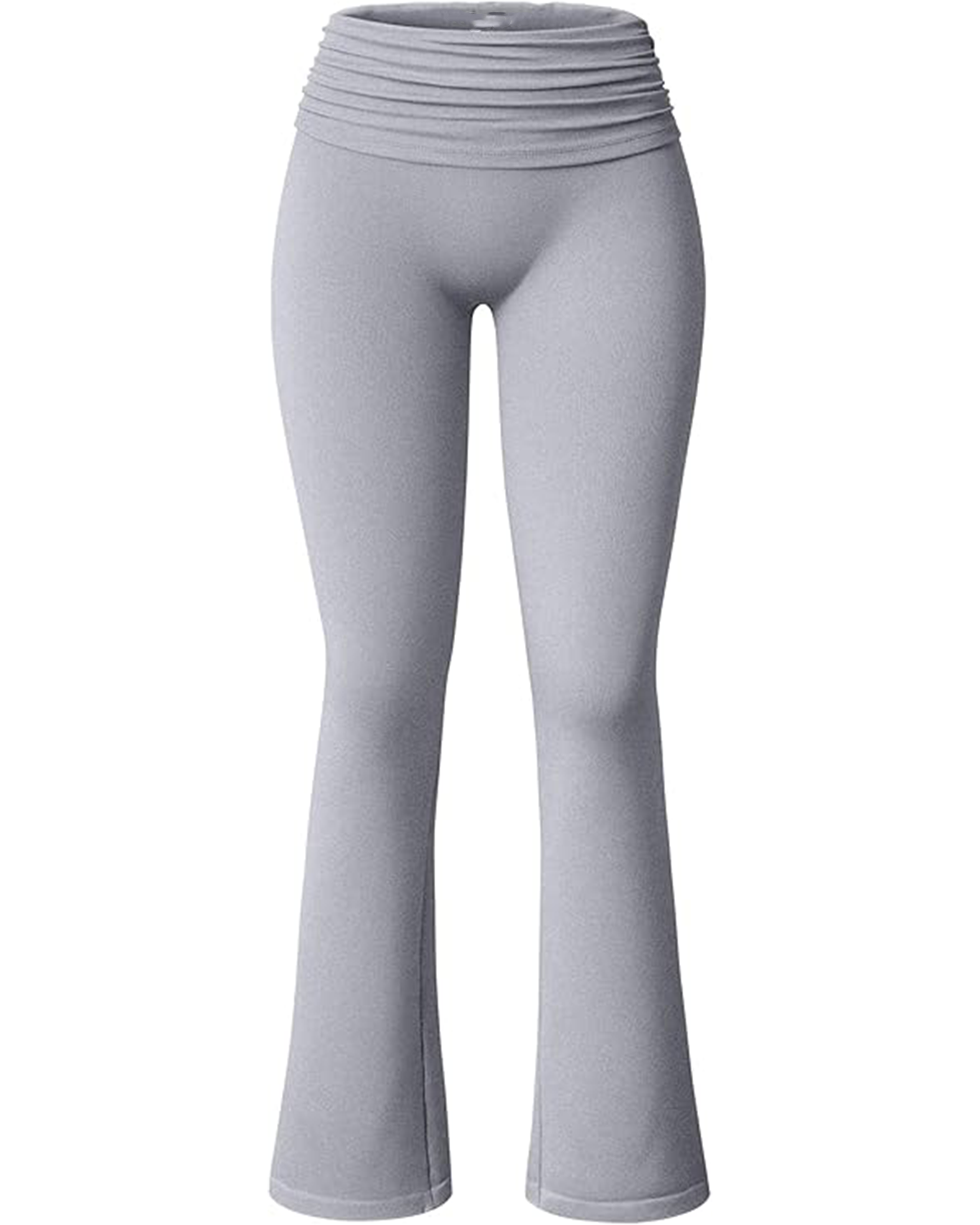 Yvyvlolo Women's Flared Stretch High Waist Fold Over Ruched Casual Workout Yoga Leggings