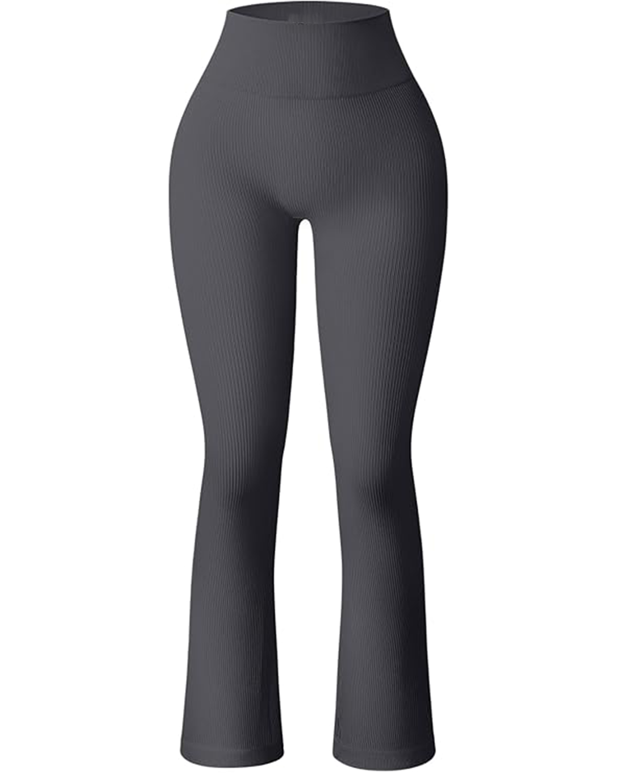 Yvyvlolo Women's Flare Pants Ribbed Seamless Workout High Waist Leggings