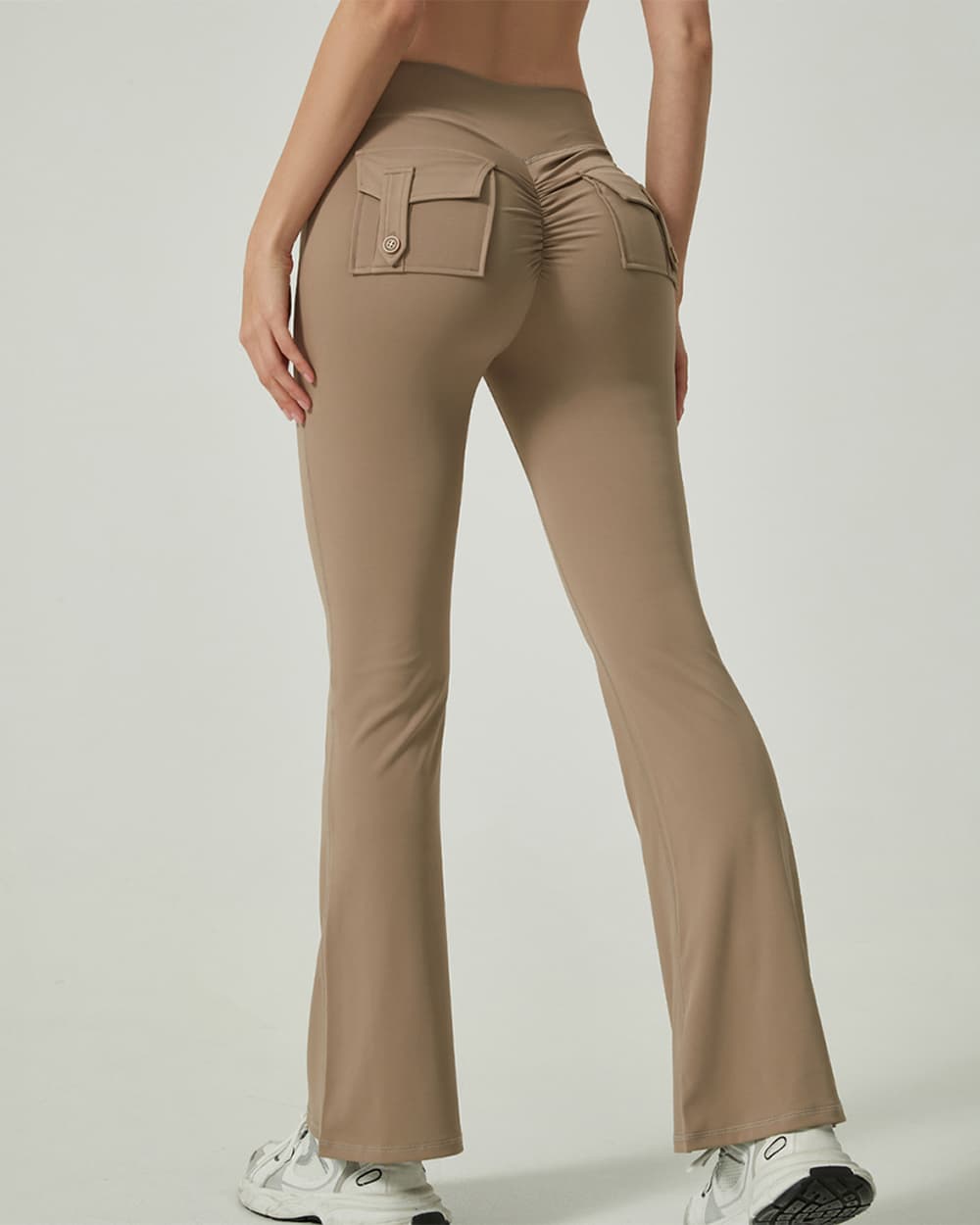 Butt-Lifting Back Pockets Wide Leg Athletic Yoga Flare Leggings