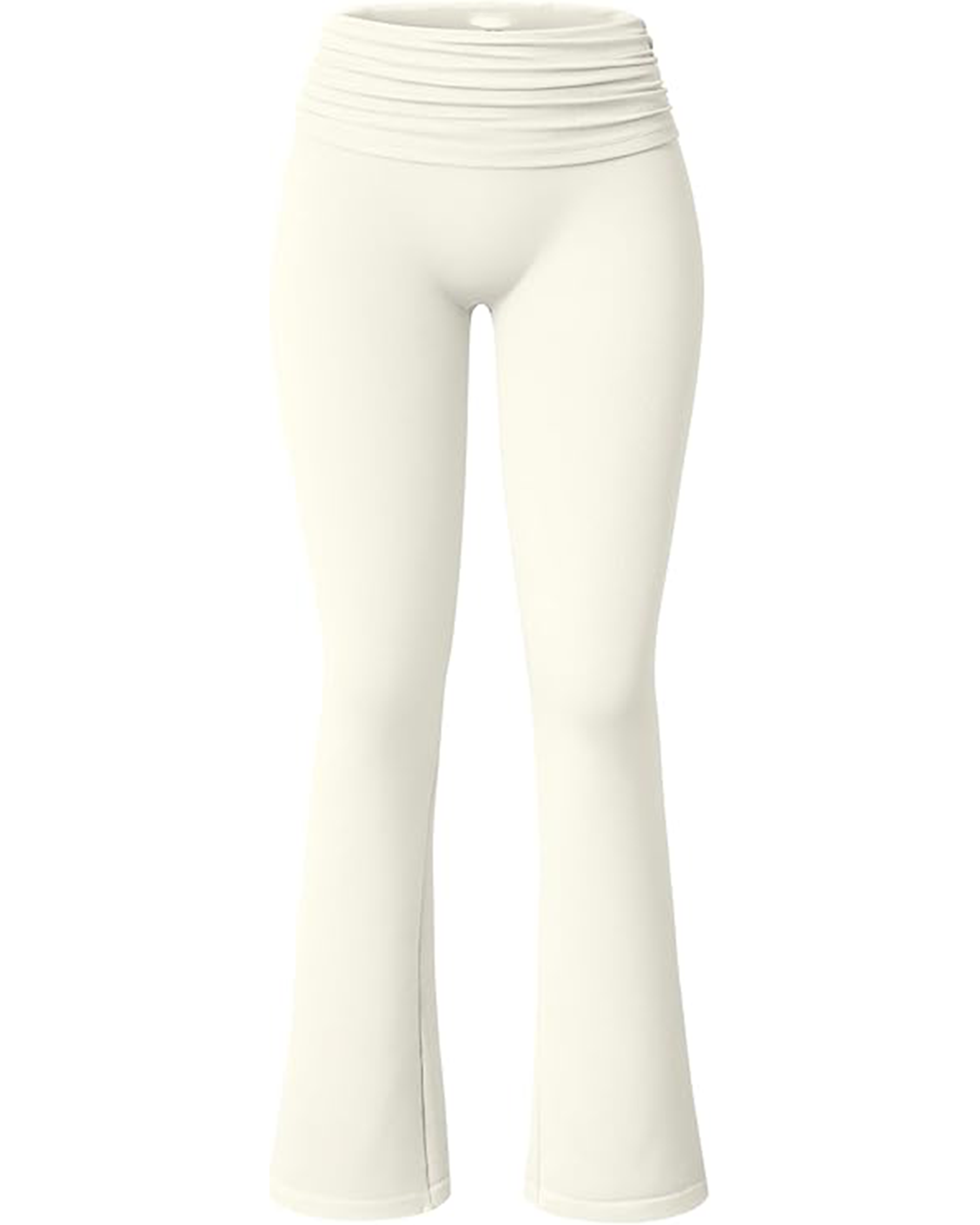 Yvyvlolo Women's Flared Stretch High Waist Fold Over Ruched Casual Workout Yoga Leggings