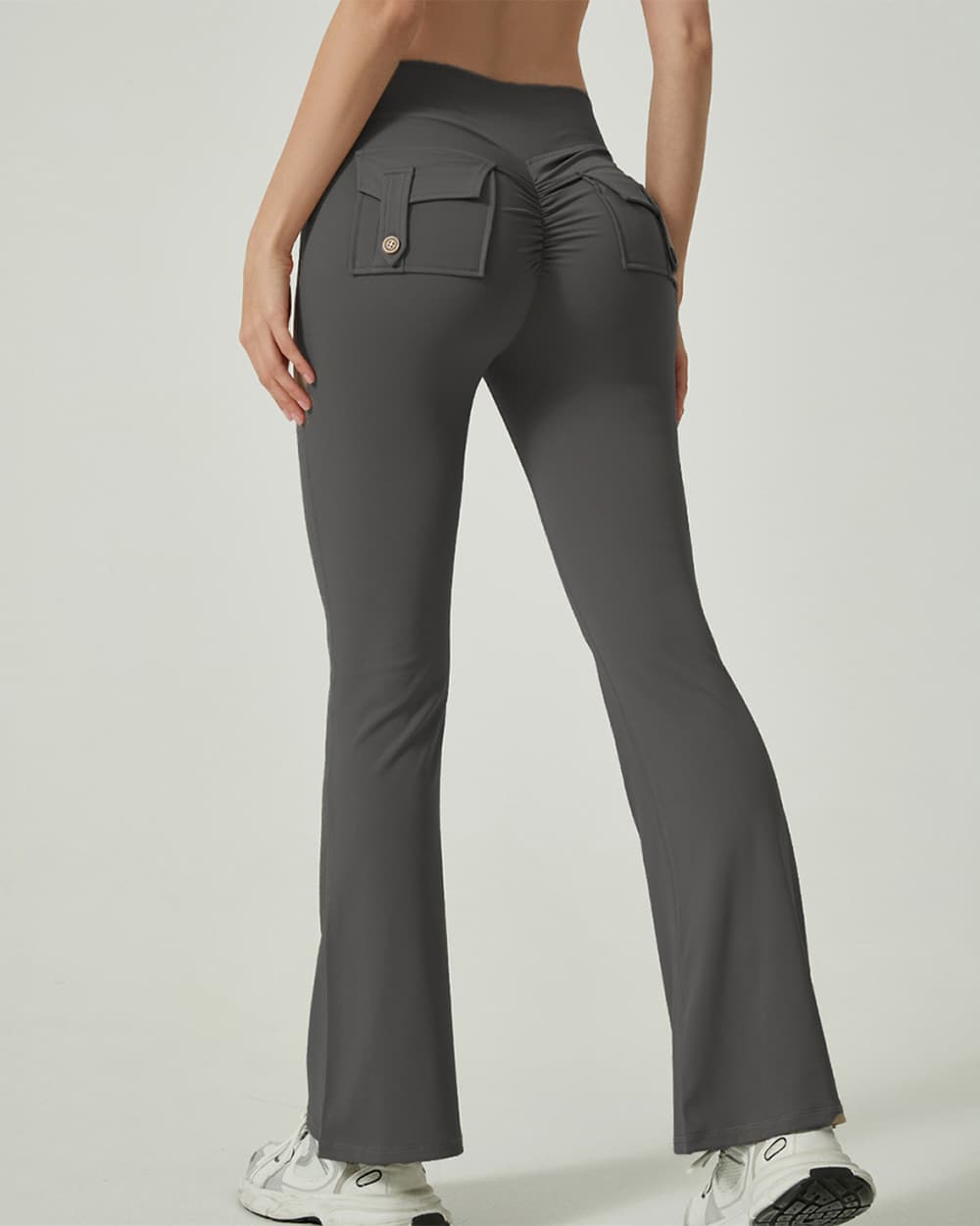 Butt-Lifting Back Pockets Wide Leg Athletic Yoga Flare Leggings
