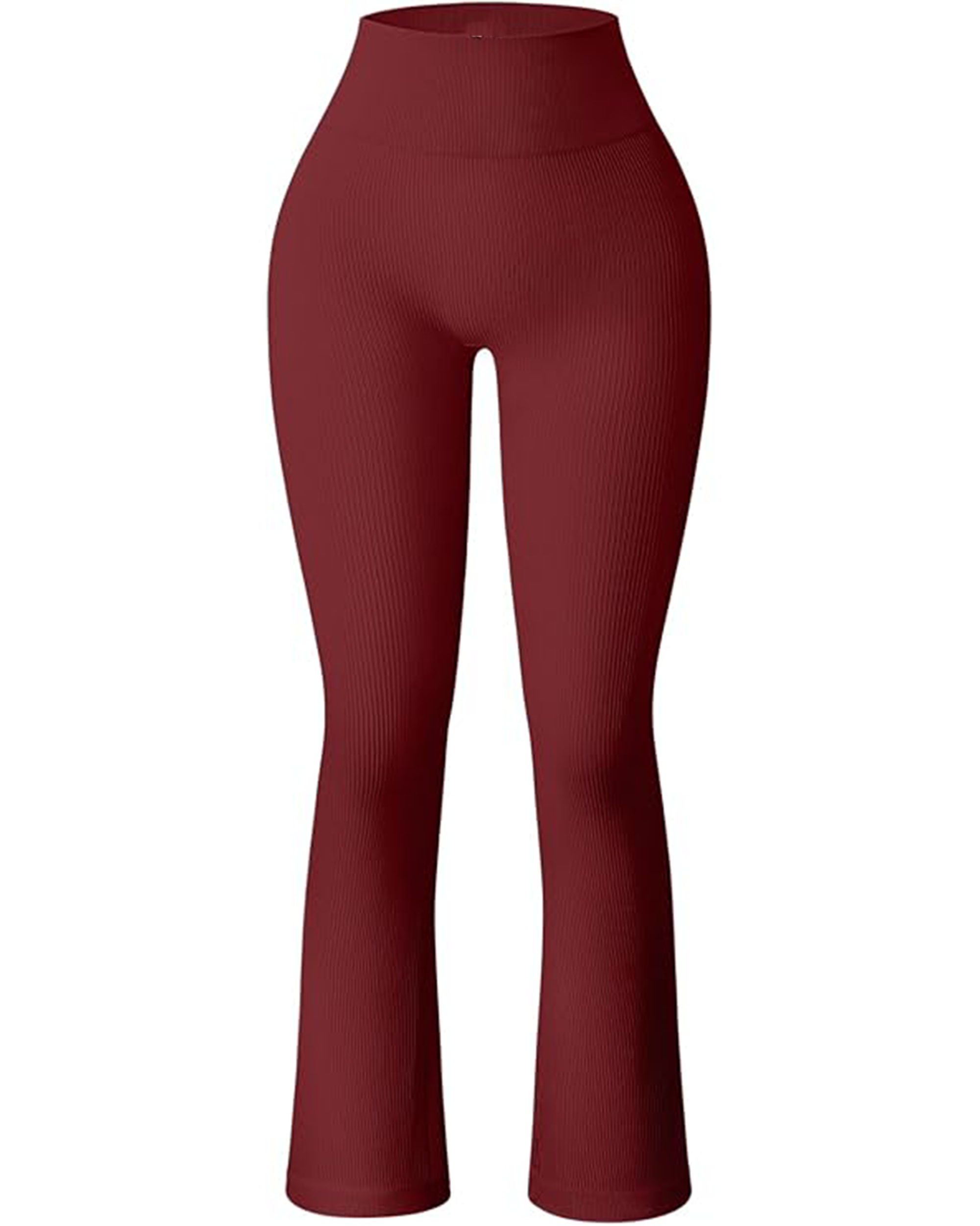 Yvyvlolo Women's Flare Pants Ribbed Seamless Workout High Waist Leggings