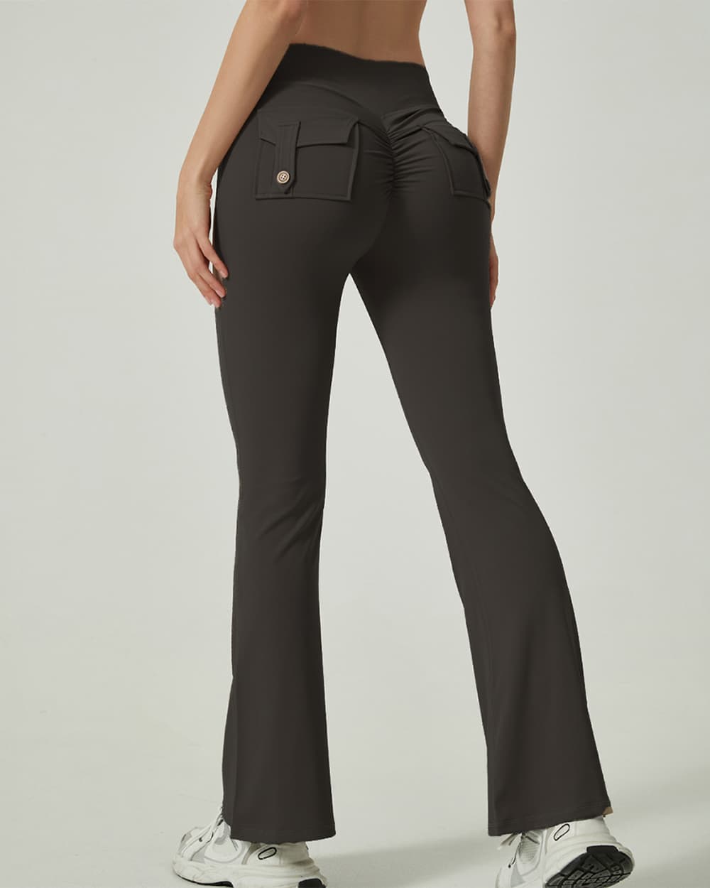 Butt-Lifting Back Pockets Wide Leg Athletic Yoga Flare Leggings