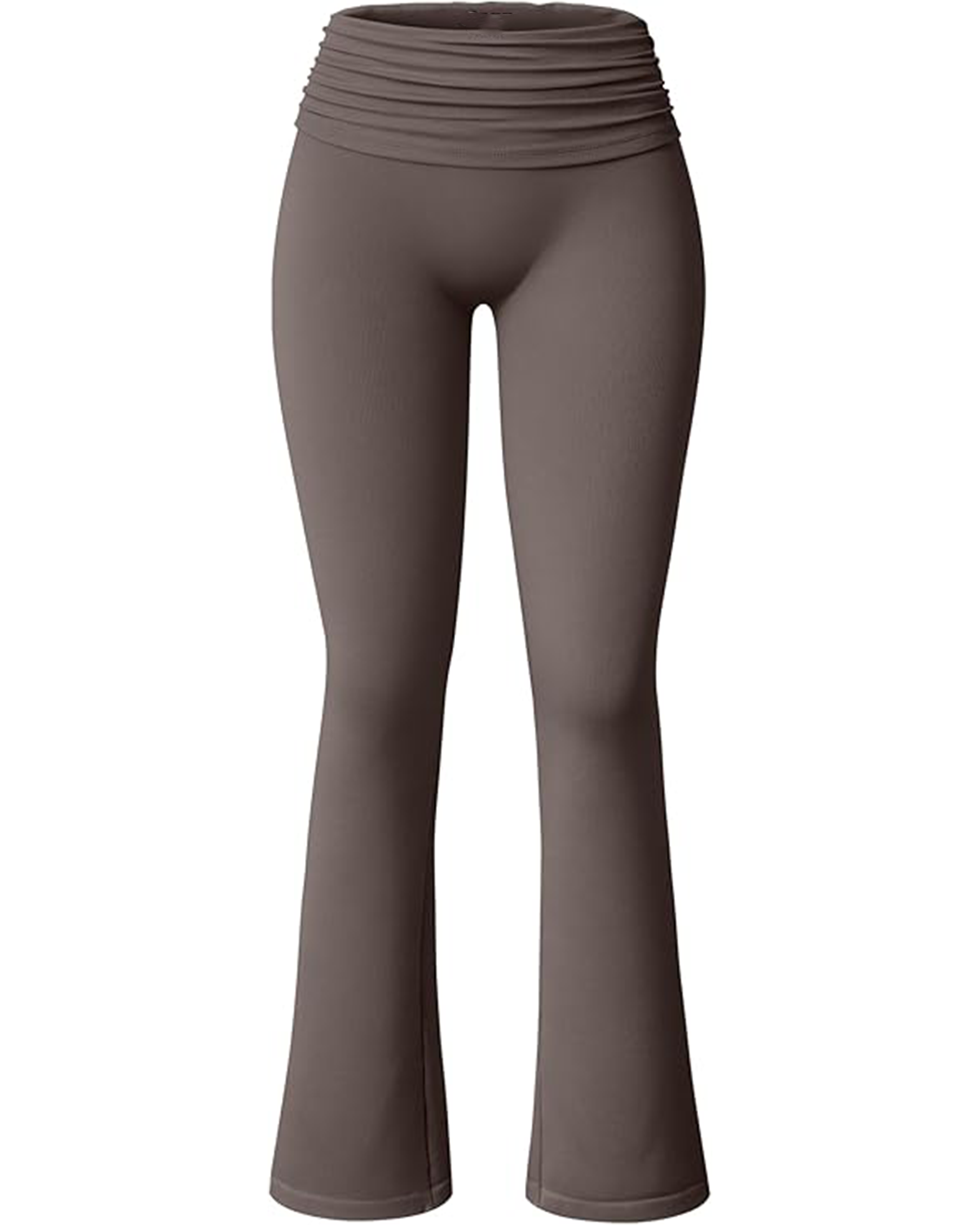 Yvyvlolo Women's Flared Stretch High Waist Fold Over Ruched Casual Workout Yoga Leggings