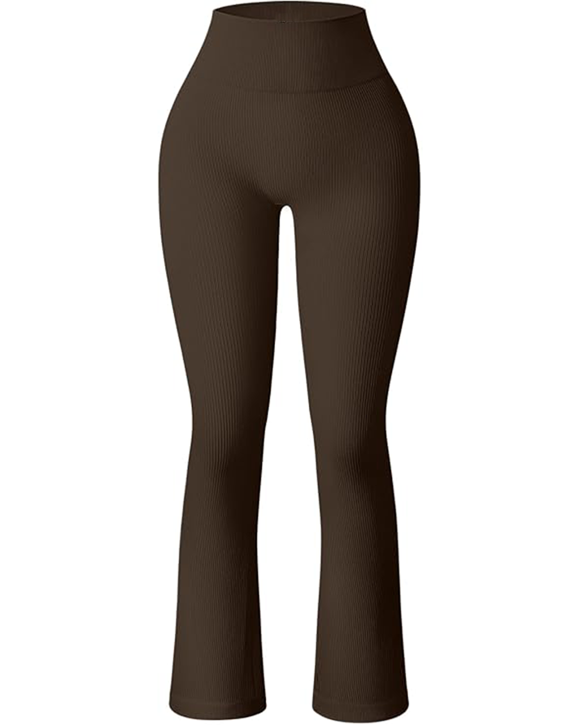 Yvyvlolo Women's Flare Pants Ribbed Seamless Workout High Waist Leggings