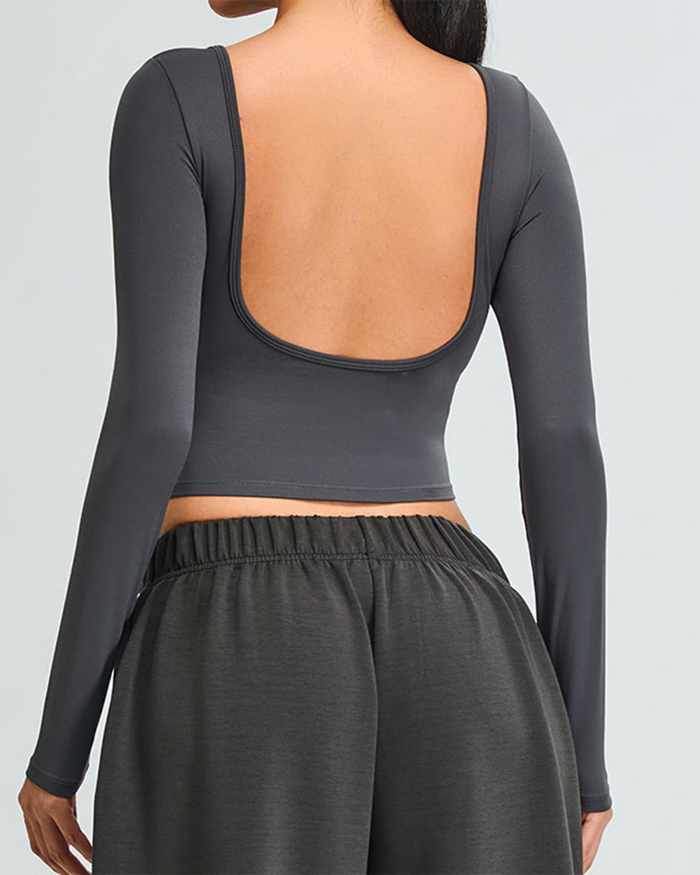 Yvyvlolo Women Quick Dry Backless Long Sleeve Yoga Athletic T-Shirt