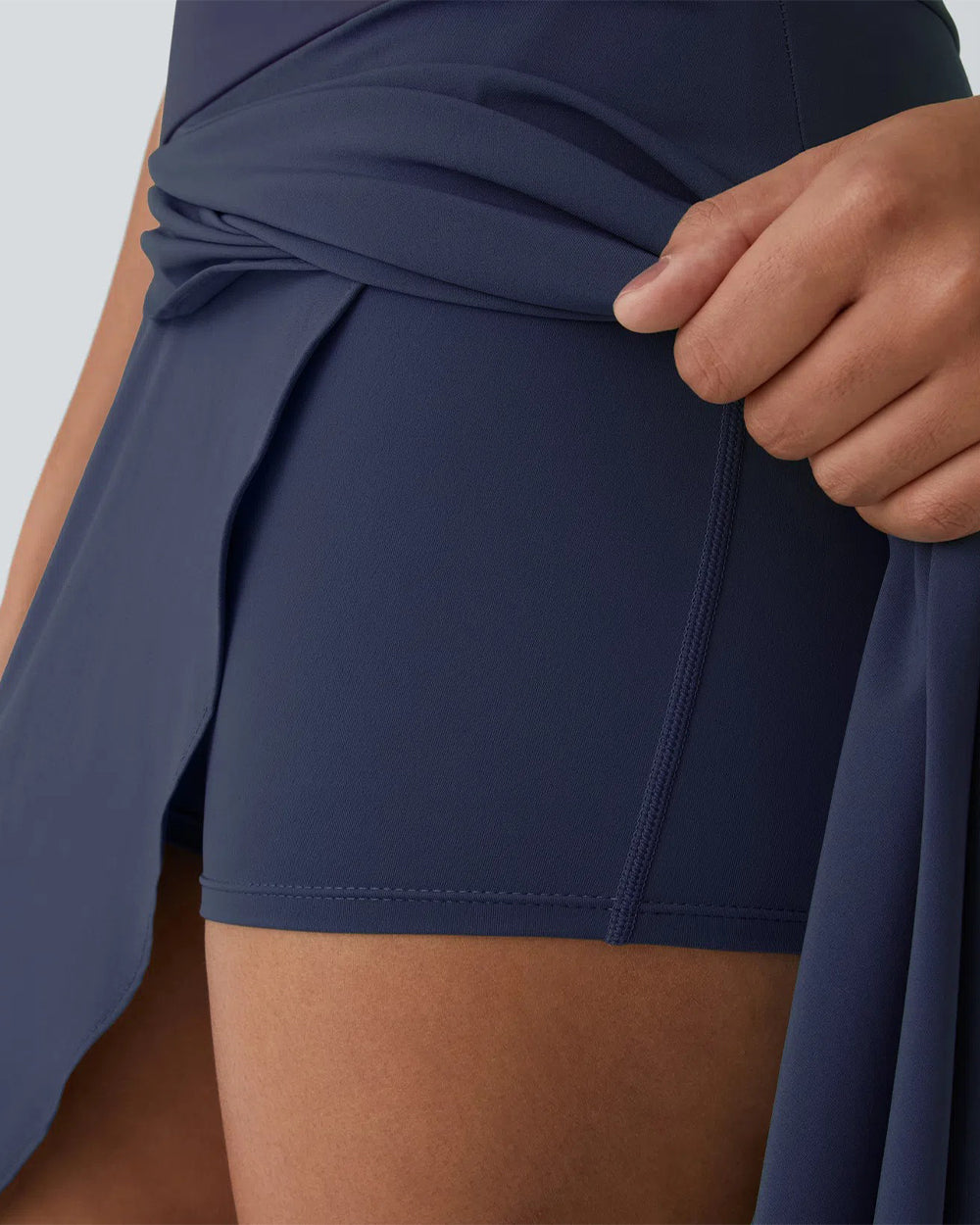 Yvyvlolo High Waisted High Low Ruffle 2-In-1 Flowy Quick Dry Casual Skirt