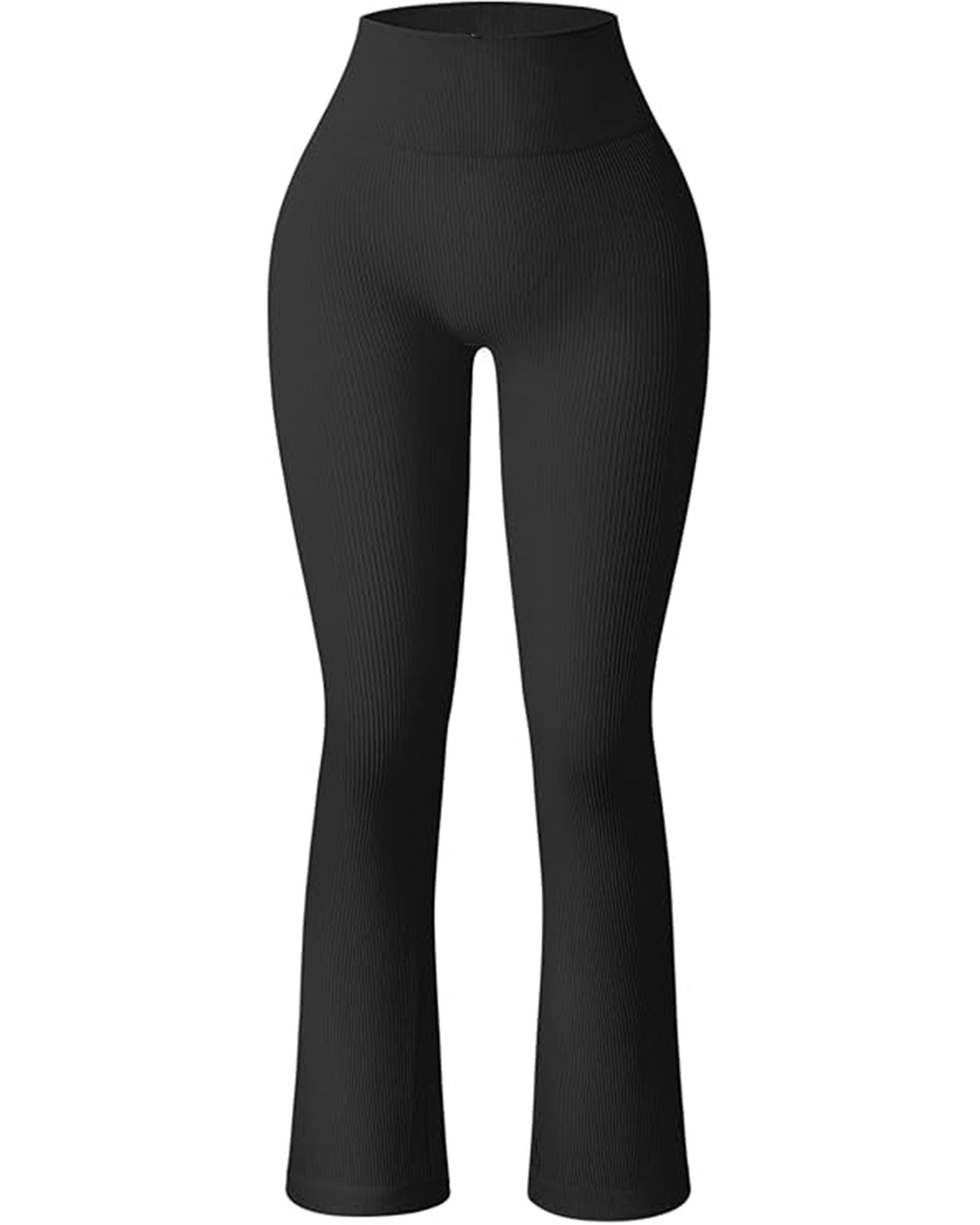 Yvyvlolo Women's Flare Pants Ribbed Seamless Workout High Waist Leggings