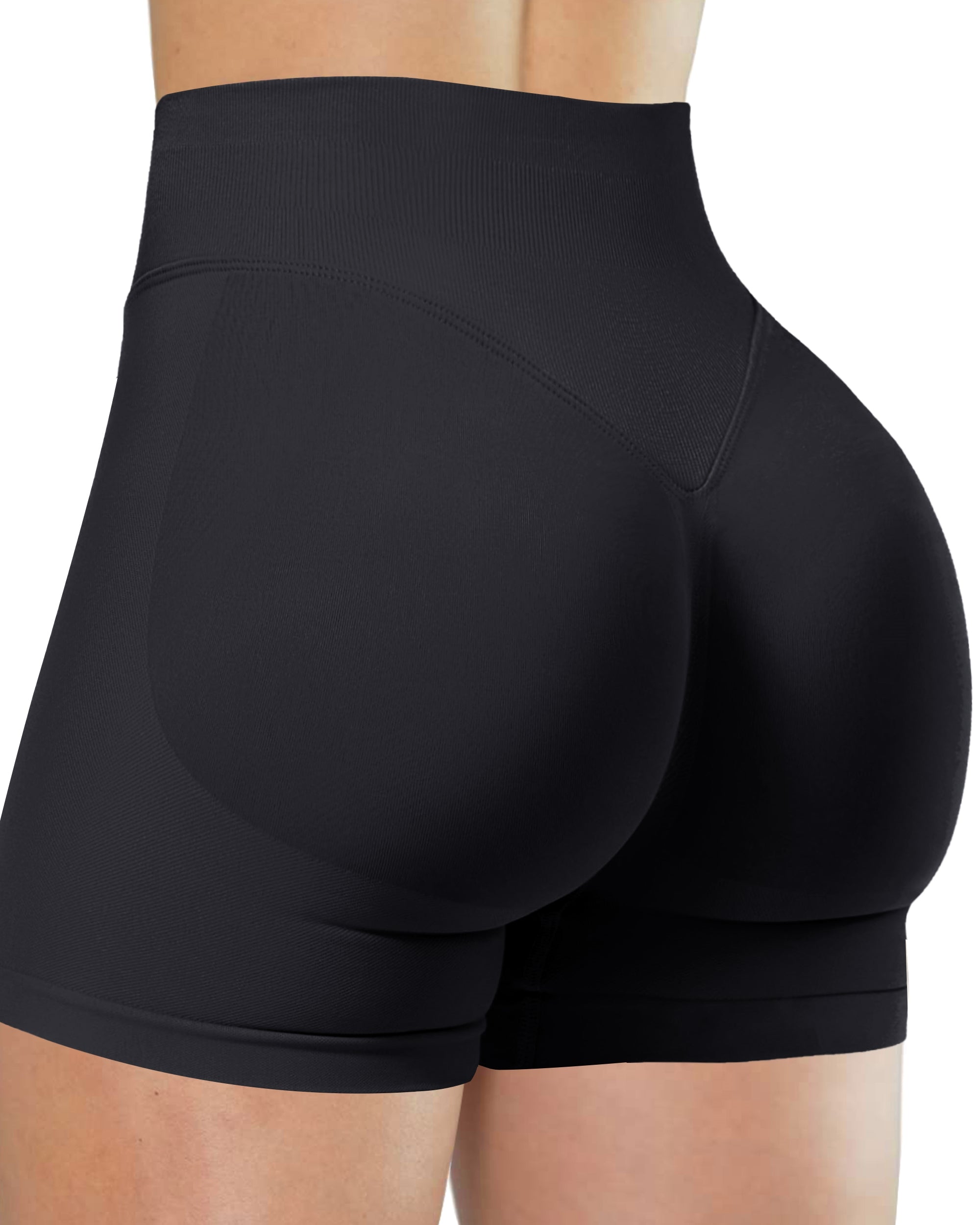 Yvyvlolo Womens Workout Seamless Scrunch Butt Lifting Shorts High Waisted Tummy Control Gym Yoga Shorts-Yvyvlolo