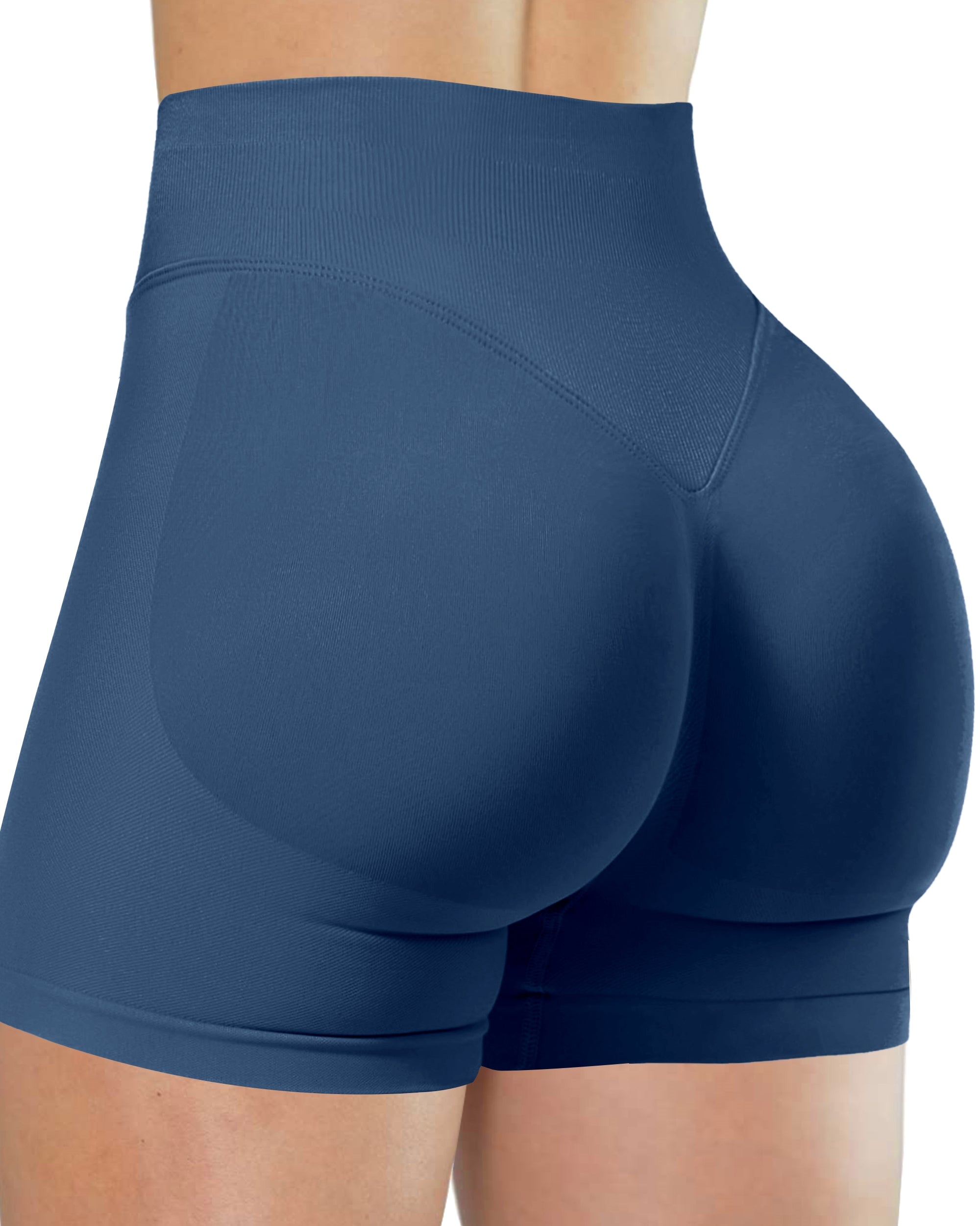 Yvyvlolo Womens Workout Seamless Scrunch Butt Lifting Shorts High Waisted Tummy Control Gym Yoga Shorts-Yvyvlolo
