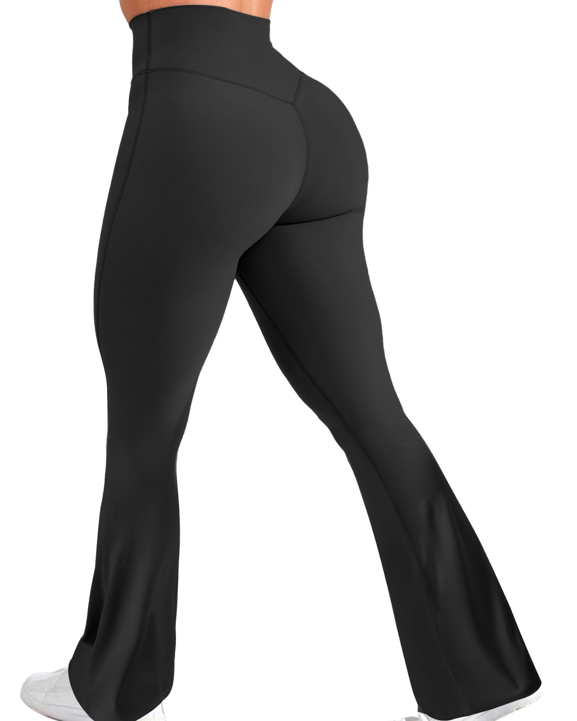 Yvyvlolo High Waisted Flare Leggings for Women Tummy Control Butt Lifting Workout Yoga Wide Leg Pants-Yvyvlolo