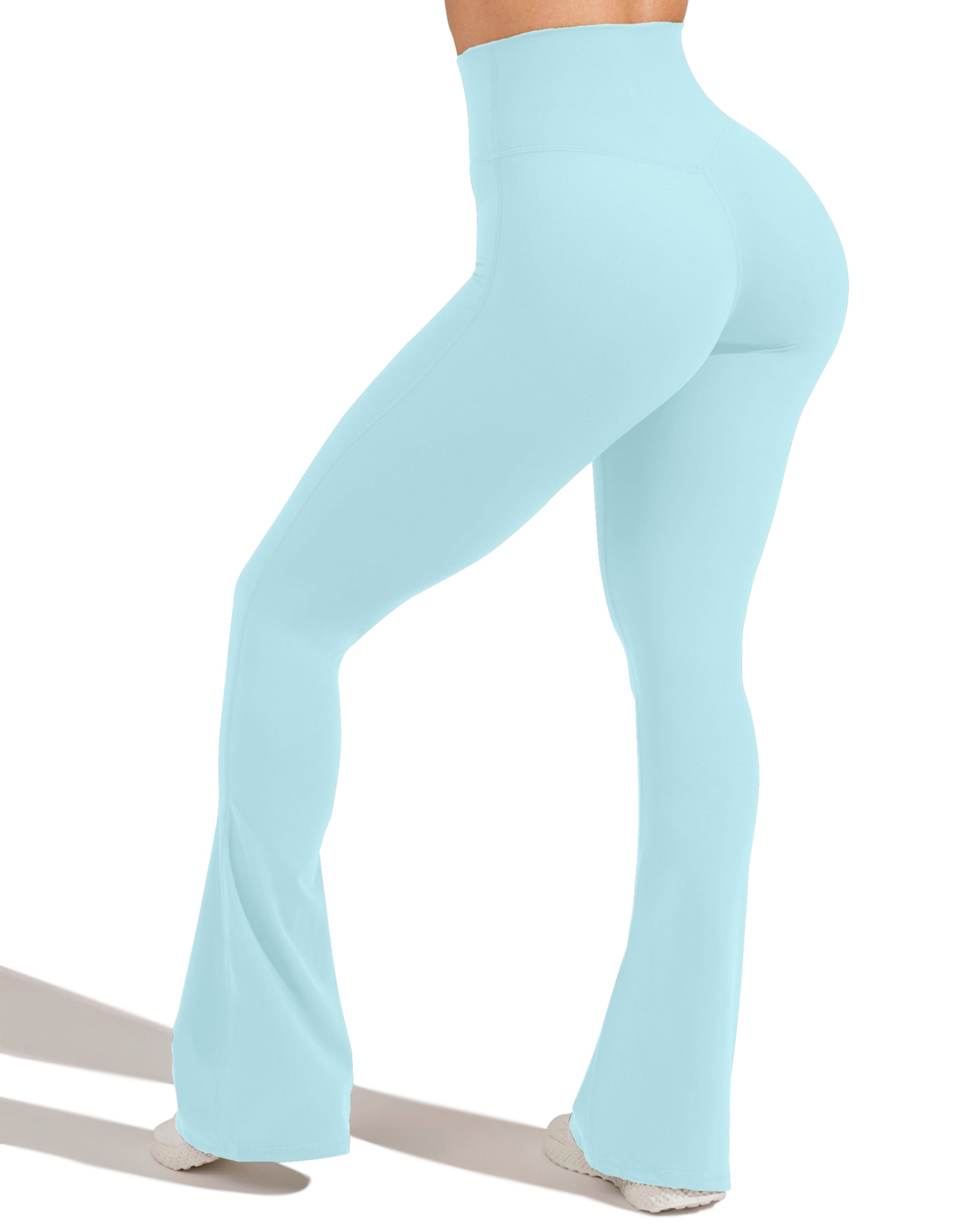 Yvyvlolo High Waisted Flare Leggings for Women Tummy Control Butt Lifting Workout Yoga Wide Leg Pants-Yvyvlolo