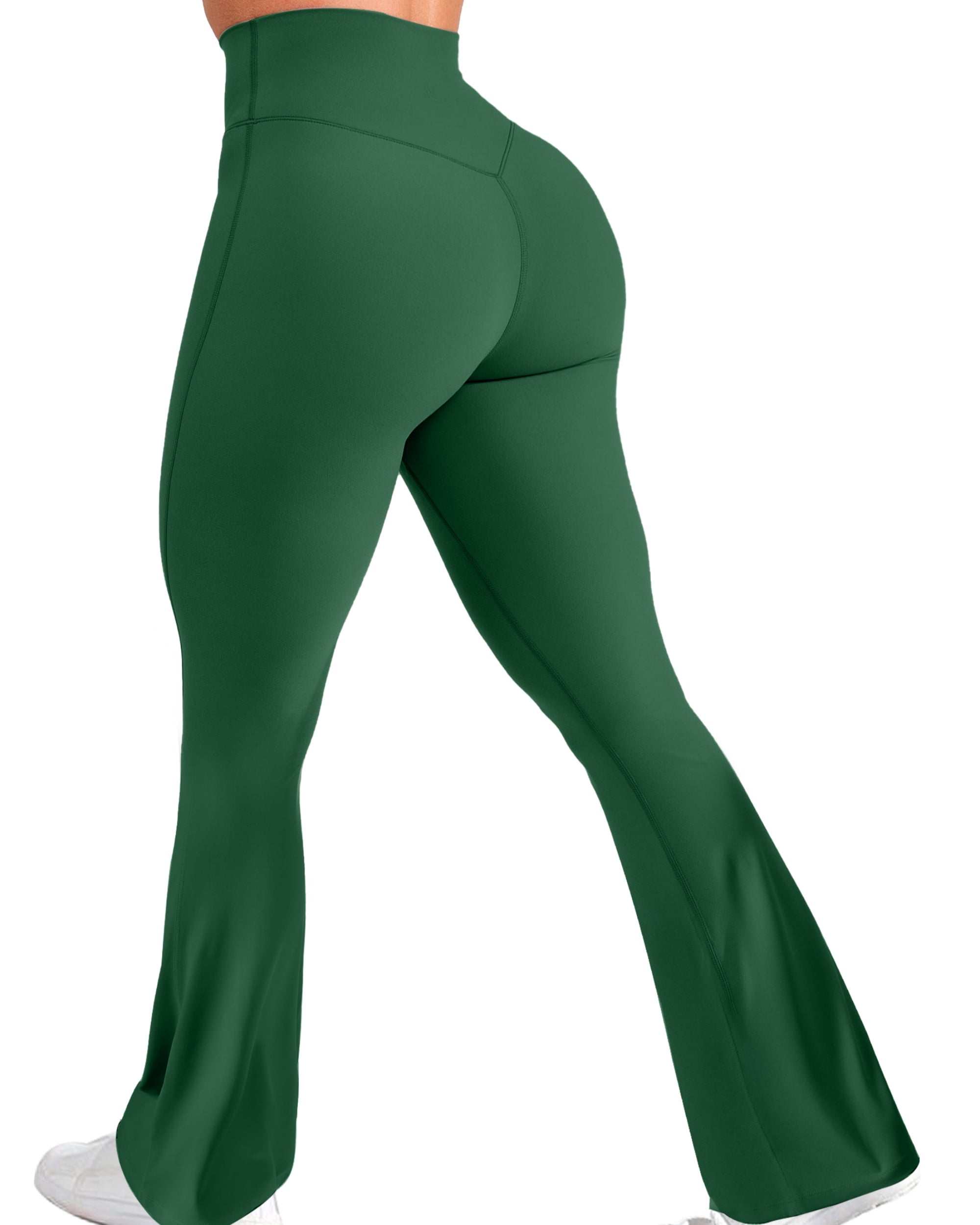 Yvyvlolo High Waisted Flare Leggings for Women Tummy Control Butt Lifting Workout Yoga Wide Leg Pants-Yvyvlolo