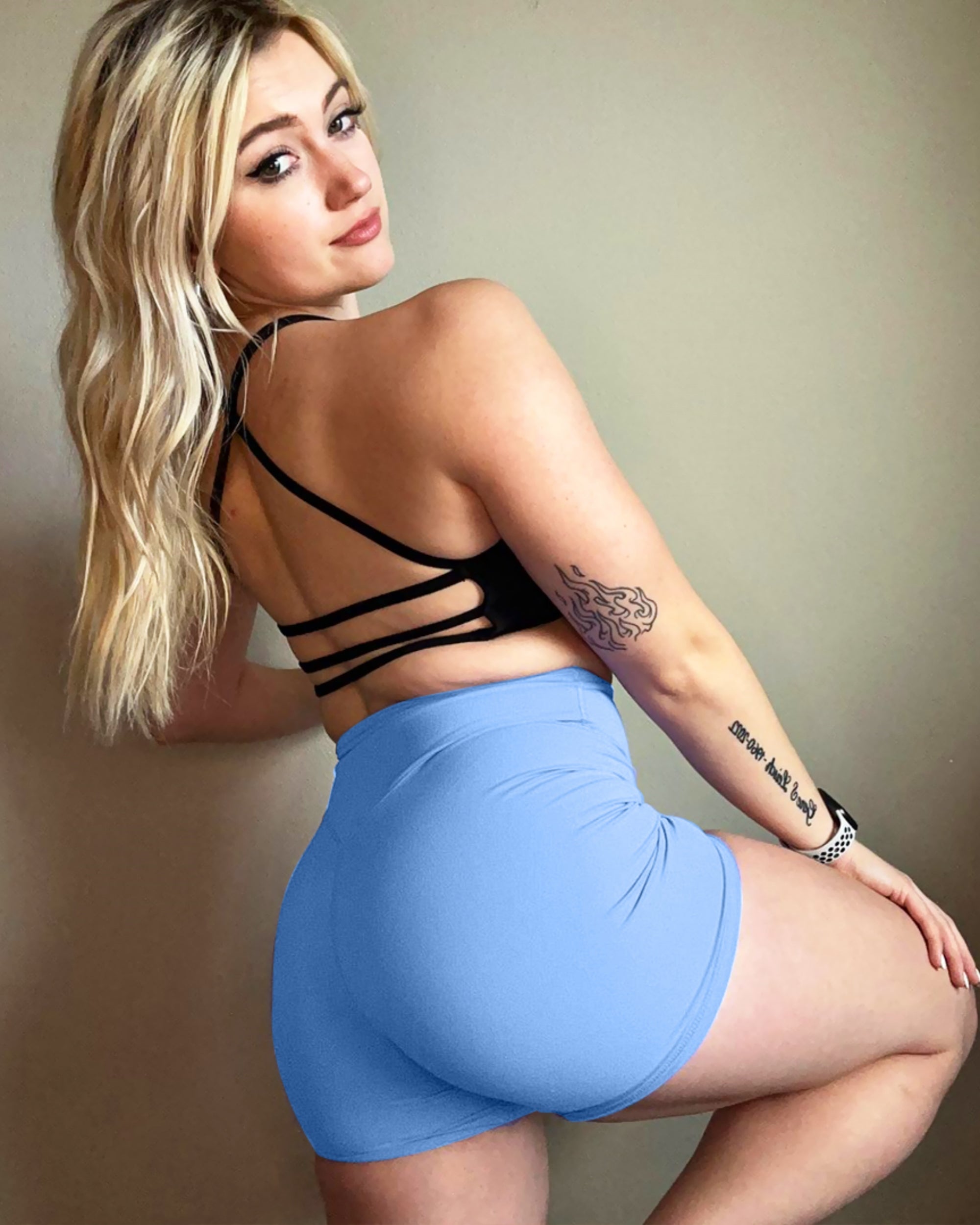 Yvyvlolo Workout Butt Lifting Shorts for Women High Waisted Seamless Gym Yoga Booty Shorts-Yvyvlolo